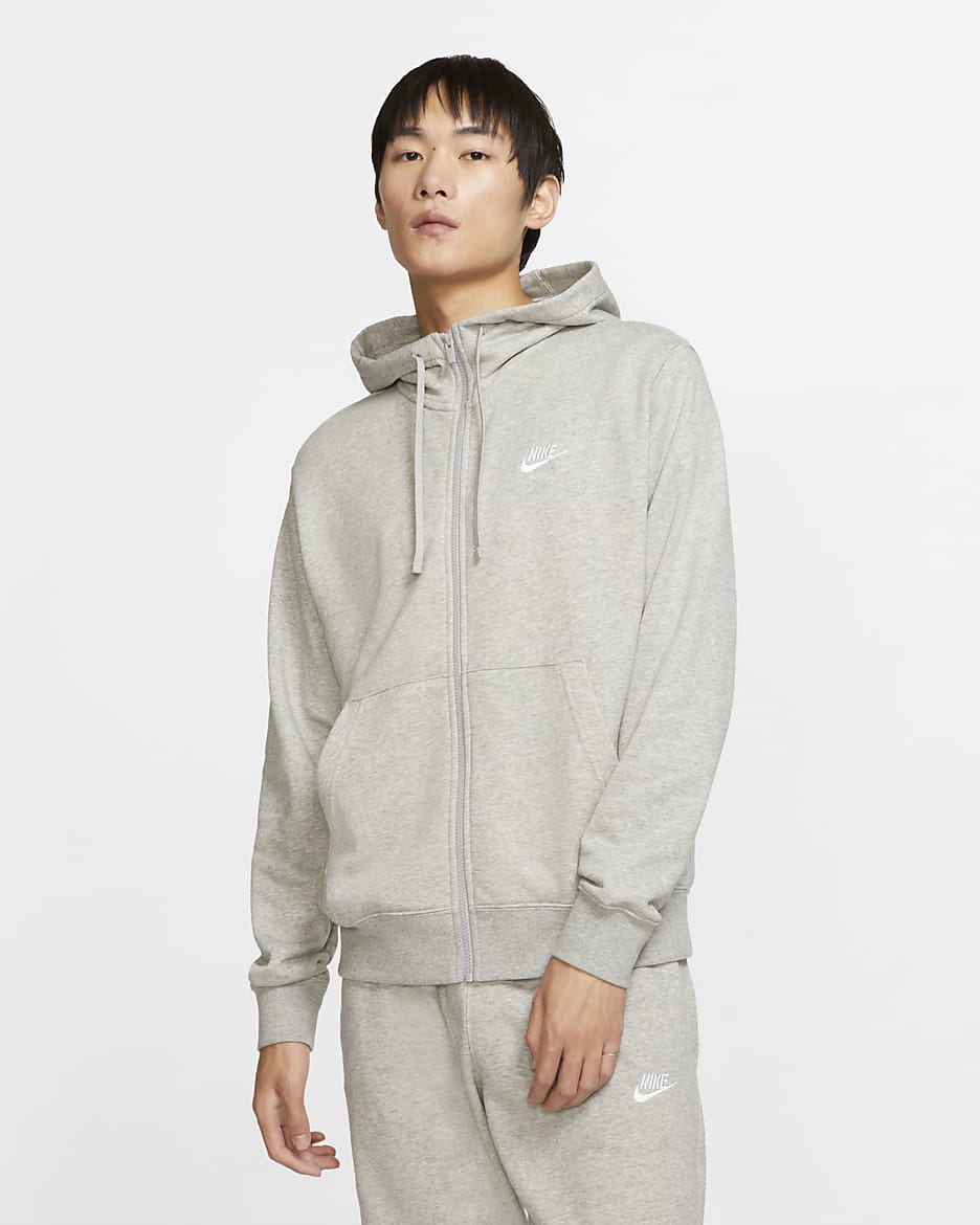 Nike gray hoodie zip sale